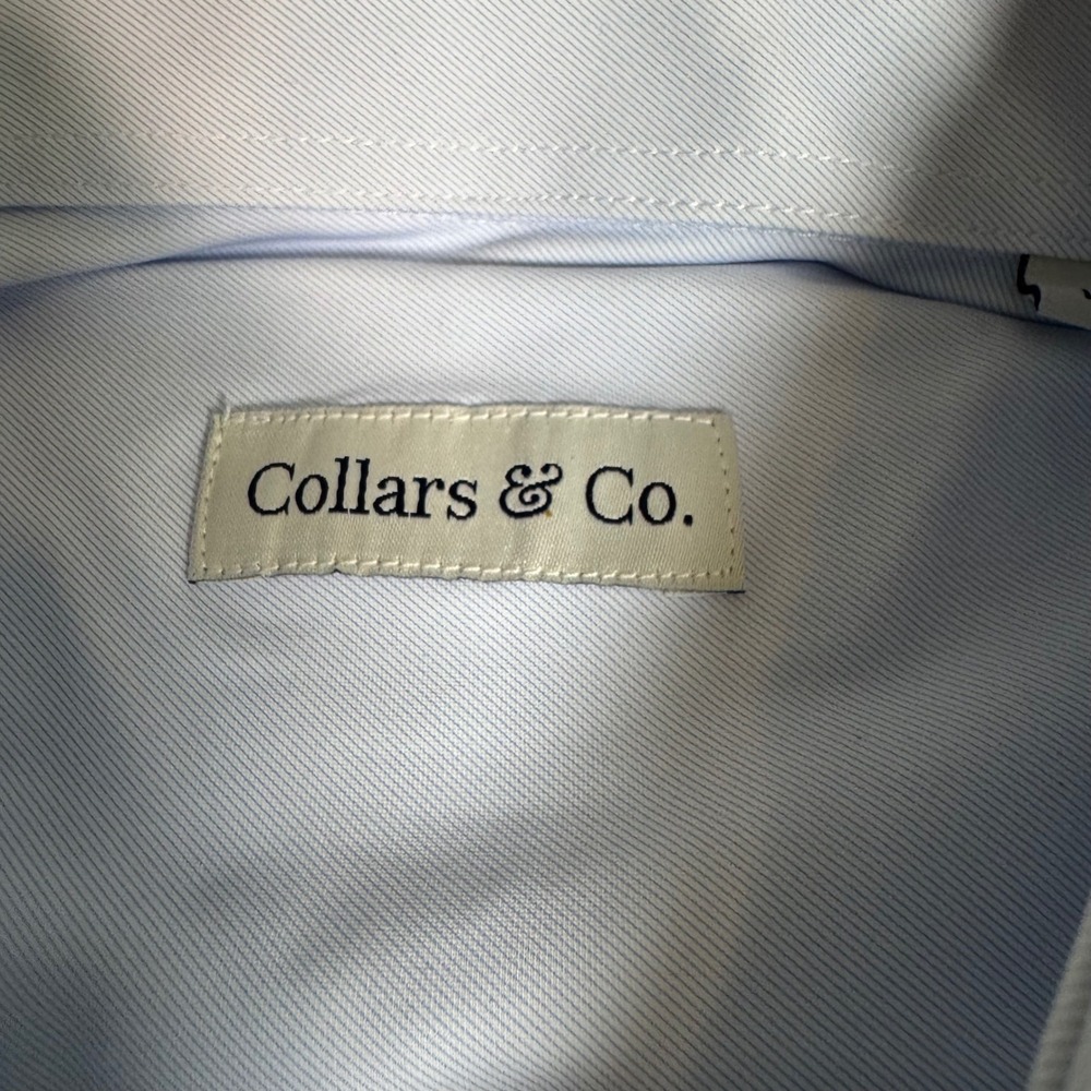 NWT Collars & Co Mens Apex Performance Dress Shirt L Pale Blue Nylon Spandex - Picture 4 of 12